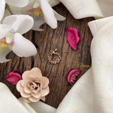 Vriksham Round style Naths/Nose pin-Red-G18693