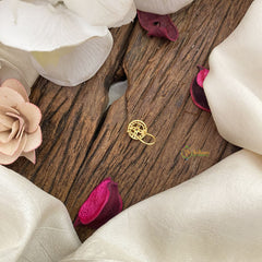 Vriksham Circle Shape AD Stone Nath/Nose pin-Red-G17346