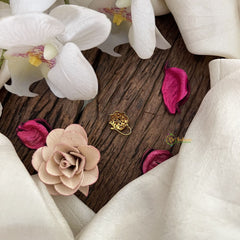 Vriksham Antique Floral Golden Naths/Nose pin-Red-G18618