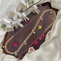 Vriksham Gold Look Alike Designer Tilak Kundan & Pearl Thin Hip Chain-G17970