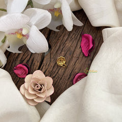 Vriksham Antique Floral Golden Naths/Nose pin-Red green & white-G18619