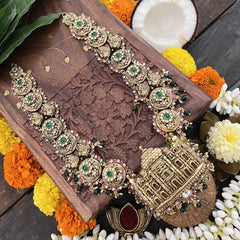 Vriksham Taj Mahal Heritage Temple With Floral Style 1 gm Gold Long Neckpiece-G20302