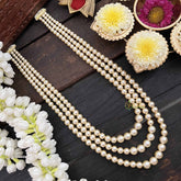 Vriksham Classic Nita Ambani Style Multi Stand 3 Layered Pearls Neckpiece-G21081