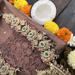 Vriksham Taj Mahal Heritage Temple With Floral Style 1 gm Gold Long Neckpiece-G20302