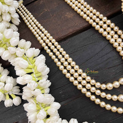 Vriksham Classic Nita Ambani Style Multi Stand 3 Layered Pearls Neckpiece-G21081