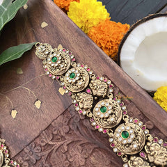 Vriksham Taj Mahal Heritage Temple With Floral Style 1 gm Gold Long Neckpiece-G20302