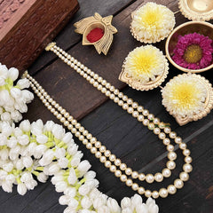 Vriksham Classic Nita Ambani Style Multi Stand 2 Layered Pearls Neckpiece-G21082