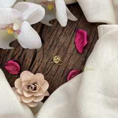 Vriksham Antique Floral Golden Naths/Nose pin-Red White-G18616