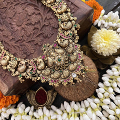 Vriksham Unique Dual Peacock 1 gm gold Neckpiece-G20310