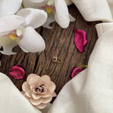 Vriksham Designer Square Golden Naths/Nose pin-Red White-G18627