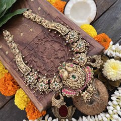 Vriksham Elegant Peacock With Floral Style 1 gm Gold Neckpiece-G20300