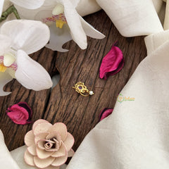 Vriksham Golden Naths/Nose pin-Tear Drop-Red Green & White-Pearl-G18620