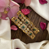 Vriksham Antique AD Stone Bangles-Green-G16515