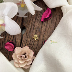 Vriksham Designer Floral Golden Naths/Nose pin-Red-G18623