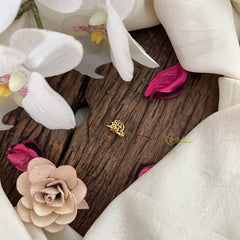 Vriksham Designer Floral Golden Naths/Nose pin-Red White-G18624