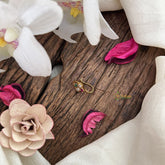 Vriksham Trio Golden Naths/Nose pin-Red White & Green-G18633