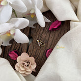 Vriksham Flower Golden Naths/Nose pin-Red White-Pearl-G18639