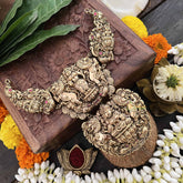 Vriksham Grand Heritage Lion Dual Lakshmi Pendant 1 gm Gold Finish Neckpiece-Gold Leaf-G20322