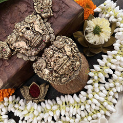 Vriksham Grand Heritage Lion Dual Lakshmi Pendant 1 gm Gold Finish Neckpiece-Gold Leaf-G20322