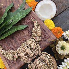 Vriksham Grand Heritage Lion Dual Lakshmi Pendant 1 gm Gold Finish Neckpiece-Gold Leaf-G20322