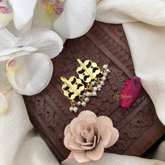 Vriksham Royal Square Kundan Jadau Press Bugadi-Red Green-Pearl-J3498