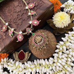 Vriksham Designer Round Lakshmi Pendant 1 gm Gold Finish Hasli-Gold Bead-G20323