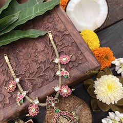 Vriksham Designer Round Lakshmi Pendant 1 gm Gold Finish Hasli-Gold Bead-G20323