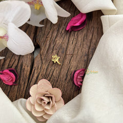 Vriksham Floral Golden Naths/Nose pin-Red White & Green-G18643