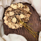 Vriksham Handmade Luxury Antique Gold Floral Hair Gajra Flower Accessories-KH1336