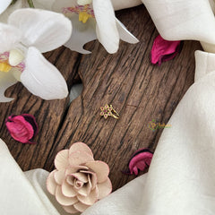 Vriksham Floral Golden Naths/Nose pin-Red-G18644