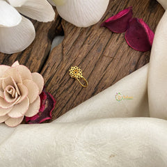 Vriksham Floral AD Stone Nath/Nose pin-Red-G17415