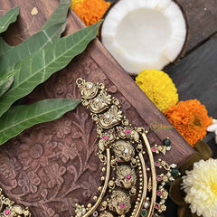 Vriksham Classic Peacock 1 gm Gold Finish Necklace-Green Bead-G20312