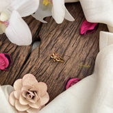 Vriksham Flower Golden Naths/Nose pin-White Red-G18635