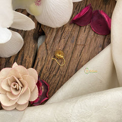 Vriksham Floral AD Stone Nath/Nose pin-White-G17416