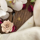 Vriksham Unique Floral AD Stone Nath/Nose pin-White-G17369