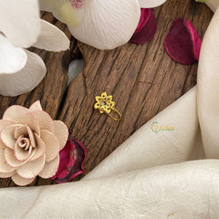 Vriksham Unique Floral AD Stone Nath/Nose pin-White-G17369