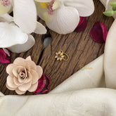 Vriksham Unique Floral AD Stone Nath/Nose pin-White Red-G17370