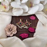 Vriksham Floral Style Press Kundan Jadau Bugadi-Red Green-Pearl-J3494