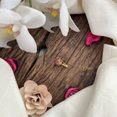 Vriksham Golden Naths/Nose pin-Red-G18653