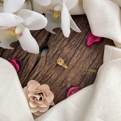 Vriksham Golden Naths/Nose pin-Red-G18653