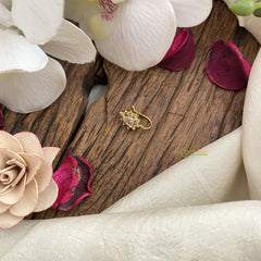 Vriksham Tear Drop AD Stone Nath/Nose pin-White-G17337