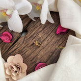 Vriksham Floral Golden Naths/Nose pin-Red White-G18646