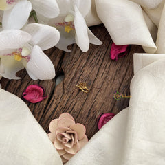 Vriksham Floral Golden Naths/Nose pin-Red White-G18646