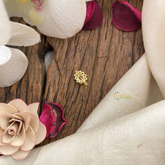 Vriksham Tear Drop AD Stone Nath/Nose pin-Red,Green & White-G17338