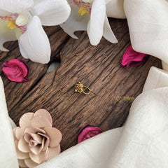 Vriksham Floral Golden Naths/Nose pin-Red-White-Green-G18648