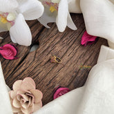 Vriksham Floral Golden Naths/Nose pin-Red-G18647