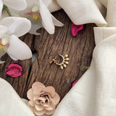 Vriksham Designer Peacock Naths/Nose pin-White-Pearl-G18719