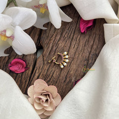 Vriksham Designer Peacock Naths/Nose pin-Red-Pearl-G18717