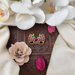 Vriksham Peacock Eye Kundan Jadau Press Bugadi-Red Green-J3509