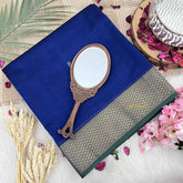 Vriksham Blue Maheshwari Silk Cotton Saree-Handloom Maheshwari Saree-VS4935